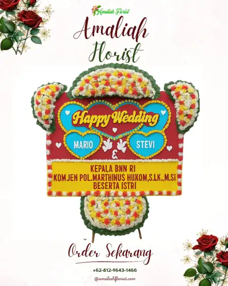 Papan Bunga Pernikahan Bidar Alam